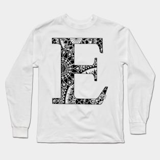 Mandala Letter E Long Sleeve T-Shirt